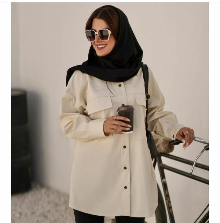 استایل دانشجویی دخترونه با مانتو سفید 