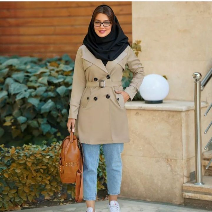 استایل دانشجویی دخترونه با مانتو کرم