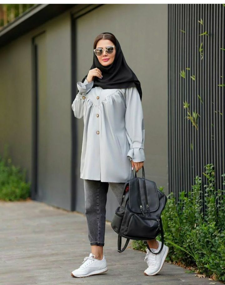 استایل دانشجویی دخترونه با مانتو عروسکی